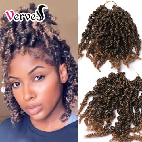 VERVES Spring Pre-twisted Braids Synthetic Crochet Hair Extensions 10 inch 15 strands/pack Ombre Crochet Twist Braids Fiber