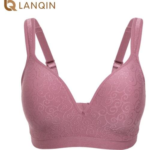 Womens Comfort Full Coverage Jacquard Everyday Seamless Foam Contour Wire Free Bra Plus Size