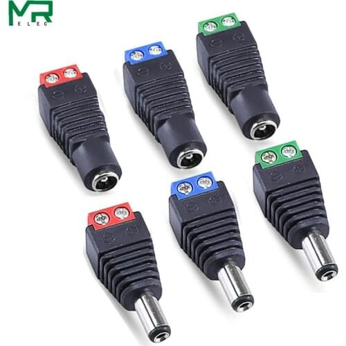 1 sets Male + Female 12V 2.1x5.5MM DC Power Jack Plug Audio AUX free welding socket Connector