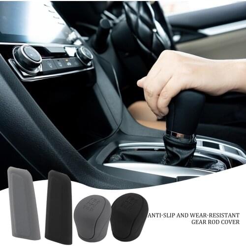 2PCS Car Auto Manual Silicone Shift Gear Head Knob Cover Hand Brake Covers Sleeve Case Skin Protector Car Accessories