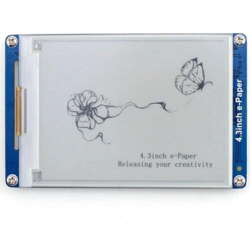 4.3inch e-Paper UART Module 800x600 E-ink Screen Serial Interface with Embedded Font Libraries Ultra Low Power Consumption