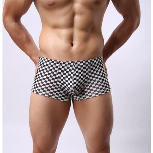 3PCS Men Boxer High Quality Plaid Underwear Pants White and Black Plaid Shorts Homme Sexy Lingerie Boxers Brands for Brave Men