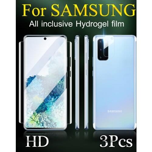 3 In 1 Full Coverage Note20U Screen Protector For Samsung S20 S20FE S21 Ultra Front Back Hydrogel Film Galaxy Note10 Plus Soft