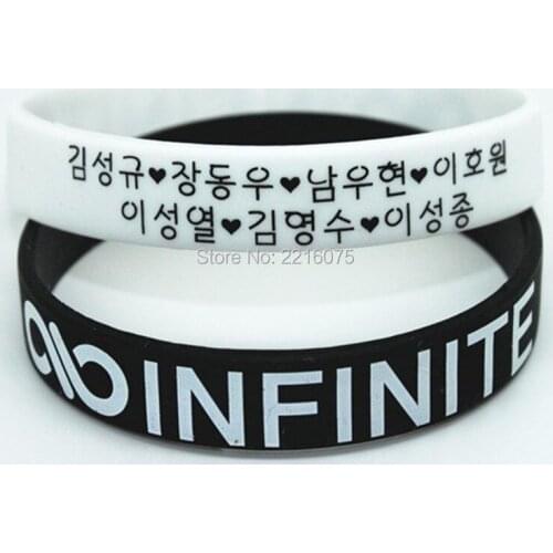 300pcs Silkscreen K-POP INFINITE wristband silicone bracelets free shipping by DHL express