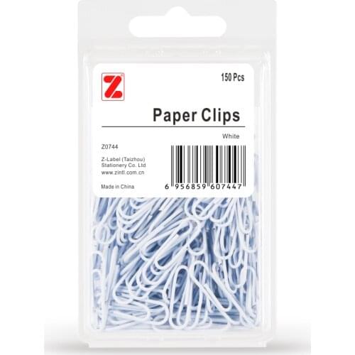 300PCS Z-LABEL Colorful Paper Clips White Paper Clip Candy-colored Paper Clips Wholesale