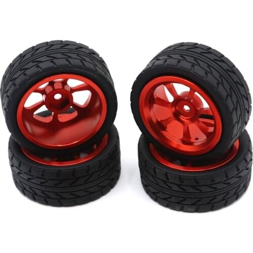 65mm Metal Wheel Rim + High Grip Rubber Tires Tyres for Wltoys 144001 A959 A959-B 124019 124018 RC Car Parts