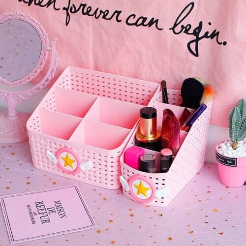 Anime Sailor Moon Creative Plastic Drawer Storage Boxes Cartoon Sakura Luna Cat Girls Desktop Makeup Case Tissue Box Home Decor