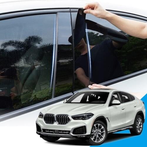 Car Styling PVC Car Window Pillar Trim Sticker Middle BC Column Stickers External Auto Accessories For BMW X6 F16 G06 2015-2020
