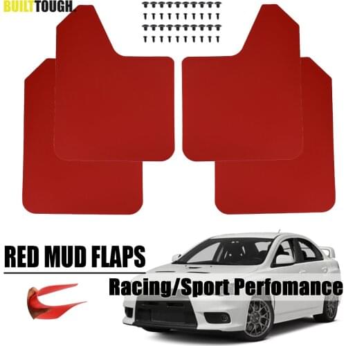 Red Mud Flaps For Mitsubishi lancer Evolution EVO X 4 5 6 7 8 9 ix Outlander Sport WRC Mirage Mudflaps Splash Guards Mudguards