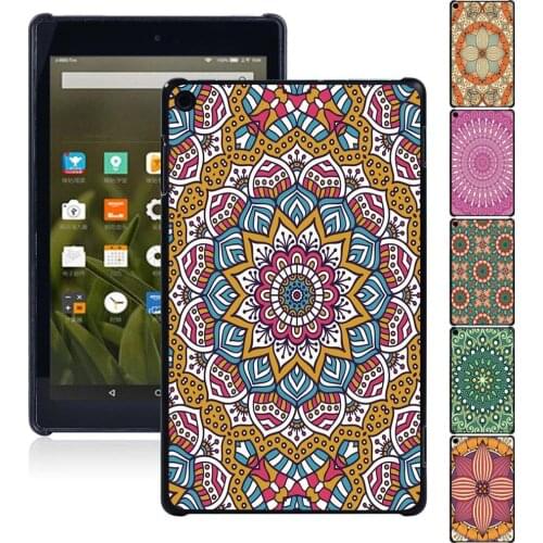 Case For Fire HD 8 Plus/HD 10 5th/7th/9th Gen/7 5th/7th/9th Gen/HD 8 6th/7th/8th/10th Gen Mandala Tablet Back Shell+Free Stylus
