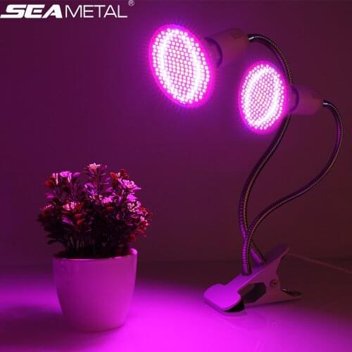 Phytolamp For Plants LED Grow Light E27 Phyto Lamps With Controller Indoor Orchids Seedlings Flowers Desk Lamp With Two Bulbs