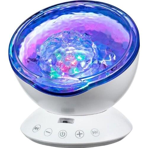 H7JB Projector Night Light, Remote Control Ocean Wave Night Light with Built-in Music