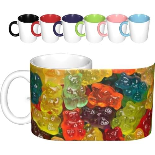 Gelatin Ceramic Mugs Coffee Cups Milk Tea Mug Bear Bear Cub Candy Gelatin Greedy Flashy Modern Fashion Style Remarkable
