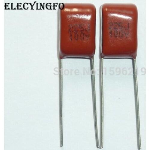 10pcs CBB capacitor 225 100V 225J 2.2uF 2200nF P7.5 CL21 Metallized Polypropylene Film Capacitor