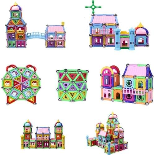 Parent-child Magnetic Puzzle Assembly Building Blocks Toy DIY Assembly Color Magnetic Bar Magnetic Creative Building Blocks