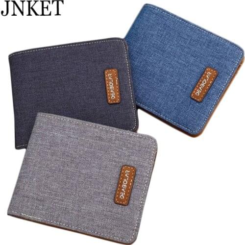 Fashion Casual Canvas Wallet Mens Wallet Clutch Wallet Card Holder Short Wallets Billfold Coins Purse