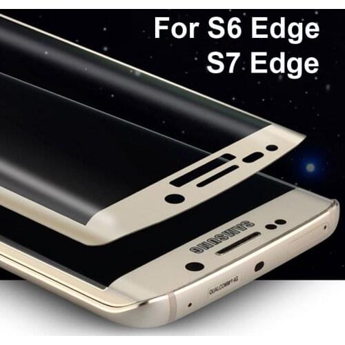 Full Cover Tempered Glass 3D Curved Edge Protective Film for Samsung Galaxy S6/S7 Edge/S6 Edge Plus Phone Screen Protector Glass