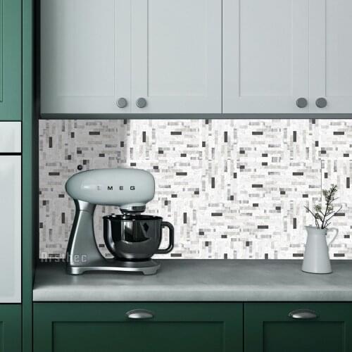 PVC Subway Tile Wall Decal Sticker Peel And Stick Self-adhesive DIY Marble Kitchen Bathroom Home Decor Vinyl Black White Paper