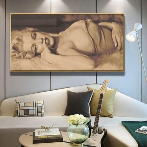 Retro and black and white Portrait Poster Print Wall Art Canvas Painting Sexy half-naked women Picture on the Room Wall Decor