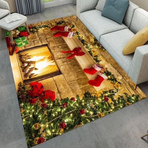 Christmas Gift Fireplace Rug Mat Tapetes Carpet In The Living Room Merry Christmas Welcome Doormats Indoor Home Carpets Decor