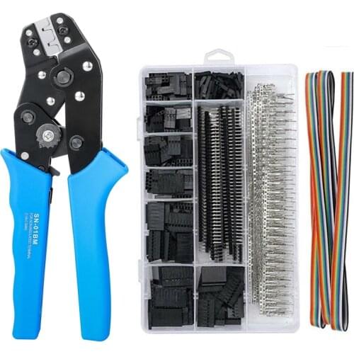 SN-01BM XH2.54 SM macho Pinza de resorte de herramienta que prensa alicates AWG28-20 con 520 piezas Dupont 2,54mm terminal de pi