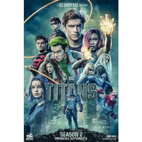 Titans Superhero Season 2 TV Series Silk Fabric Wall Poster Art Decor Sticker Bright