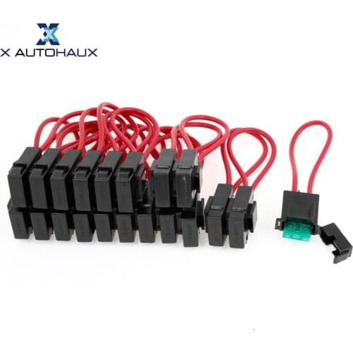 X AUTOHAUX 20PCS FB-045U Type 30A 220V Black Plastic Case Cable Fuse Holder Block For Auto Car
