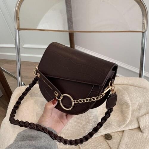 Crocodile pattern Women Shoulder Bags Handbags Female PU Shoulder Messenger Bag Female Retro Daily Totes Lady Elegant Saddle bag