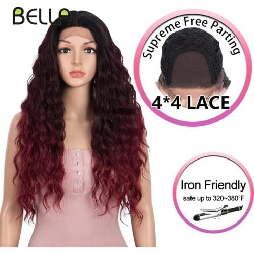 BELLA Synthetic Lace Front Wigs Kinky Curly Long Hair Free Part With Natural Hairline for Women 4*4 Lace Front Wig Cosplay Wigs