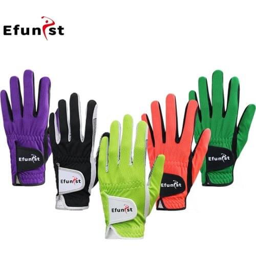Pack 1 Pcs Efunist Golf Glove Men Worn On Left Hand Green Black 3D Performance Mesh Non-Slip Micro Fiber Drop Ship