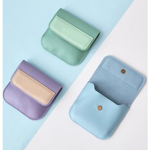 3 Color Portable Genuine Leather Coin Purse Vintage Design Individuation Earbuds Earphone Holder Pouch For Women Men Mini Wallet