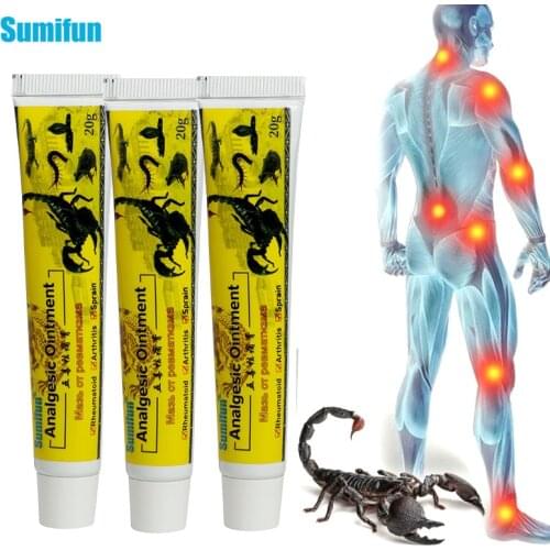 Sumifun 3pcs Scorpion Analgesic Ointment Arthritis Joint Pain Cream Rheumatism Arthritis Muscle Sprain Body Pain Patch D3474