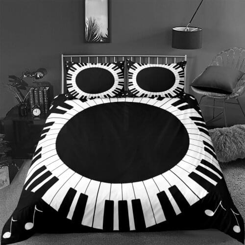 3D Piano Printed Quilt Cover Child Adult Duvet Cover Bedding Set Pillowcase Bedroom Home Textiles Single Twin Queen KingSize