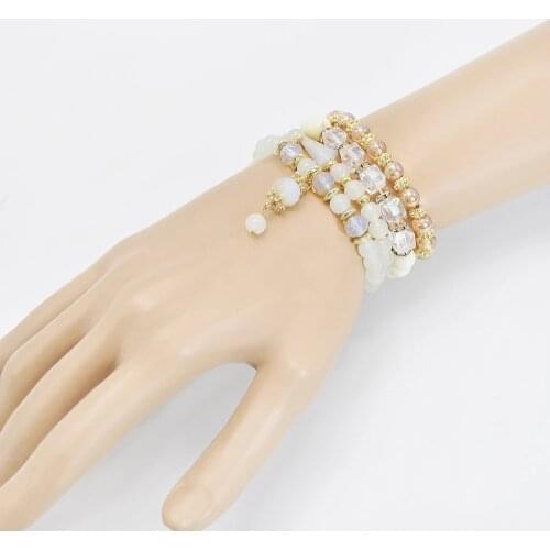 4 Pieces/Set Of Acrylic Beads Beaded Bracelet For Women Bohemian Summer Beach Holiday Party Sexy Bracelet Gift Jewelry Accessori