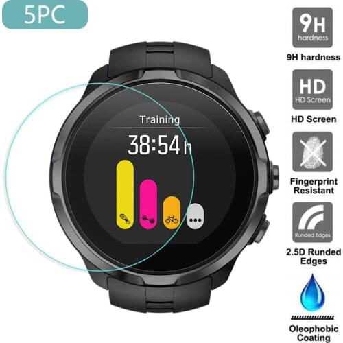5PCS Clear Ultra Protective Film for SUUNTO 9 Smart Watch Tempered Glass Screen Protector for SUUNTO 9 Smart Watch Accessories