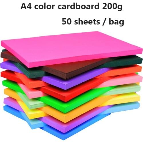 50 Pieces Of Handcraft Paper A4 Size Color Cardboard Diy Handmade Postcard Student Sticker Childrens Home School Crafts Paper