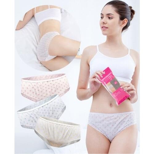 7PCS/Set Women Disposable Cotton Underwear Travelling Postpartum Panties 4 Size Non-woven Underpants Underwear Pregnancy Panties