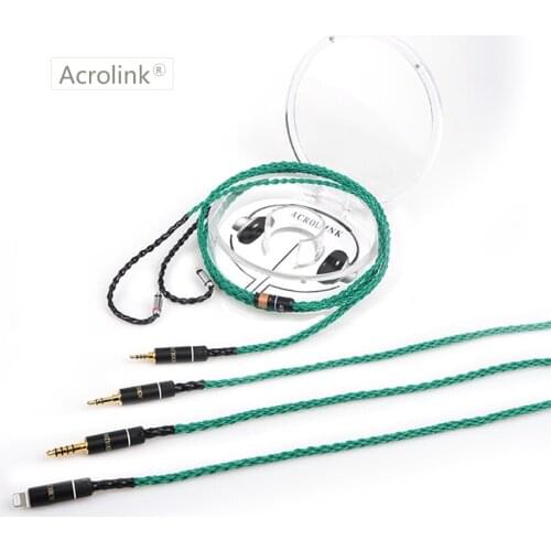 Acrolink 1.2 High Qulity 8core Upgraded Silver Plated Earbuds with 0.78mm 2Pins Interface for 2.5/3.5/4.4mm Audio Earphone Cable