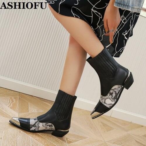 ASHIOFU 2021 Handmade Womens martin Boots Velvet Retro Block Heel Ankle Boots Party Prom Plus Witner Fashion Short Boots Shoes