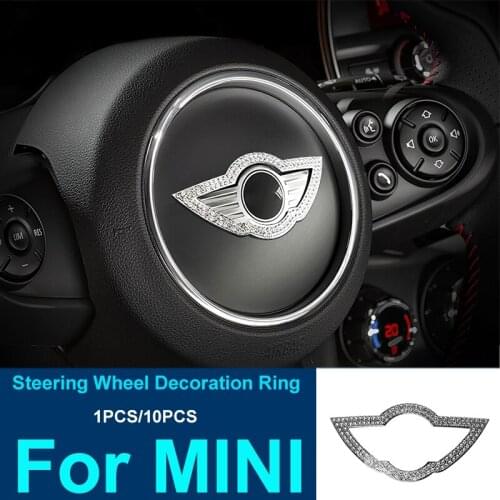 Car Accessories Car Steering Wheel Center Diamond Sticker Interior Decal for Cooper R55 R56 R58 F54 F55 F56 F60 R60 Countryman
