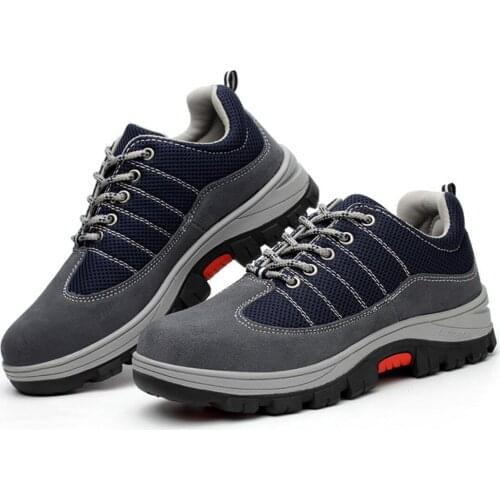 Martin boot Work Boots Safety Steel Toe Shoes Men Breathable Sneakers Shoes Ankle Hiking Boots Anti-Piercing Protective Footwear