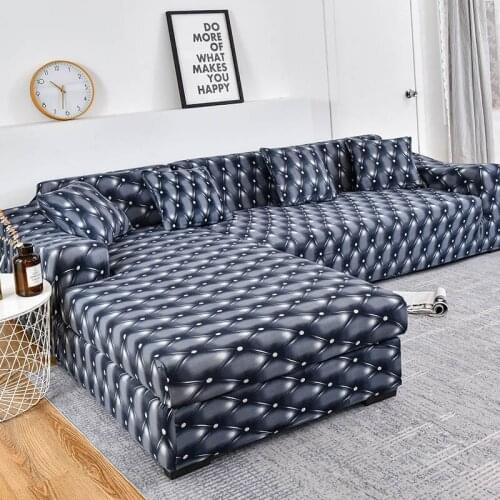 Elastic Sofa Cover Cotton It Needs Order 2 Pieces Covers for L-shape Corner Sectional Sofa Cover for Living Room Solid Color