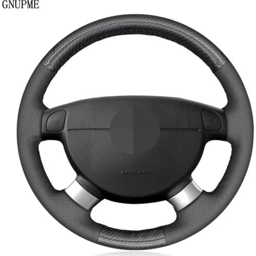 Black Carbon Fiber Car Steering Wheel Cover For Chevrolet Lova 2006-2010 Chevrolet Aveo Buick Excelle Daewoo Gentra 2013-2015