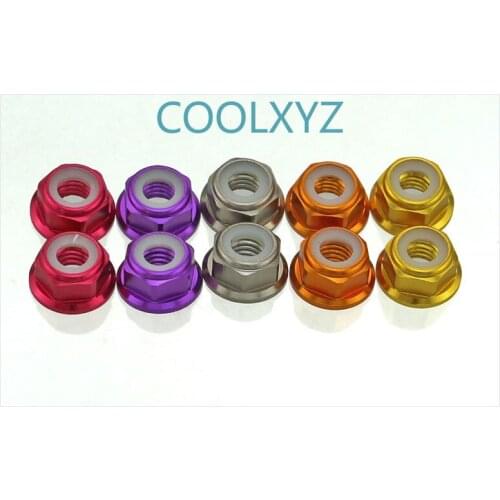Color aluminum alloy flange nut locknut M2 m3 M4 M5 M6 5Pcs