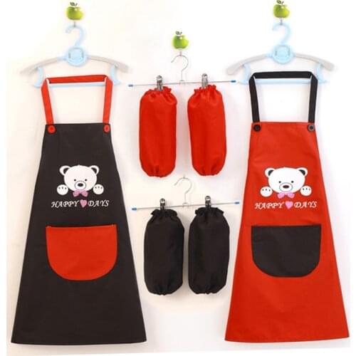 Cute Polyester cotton waterproof children kid baby apron with sleeves kindergarten painting baking playing clothes uniforms