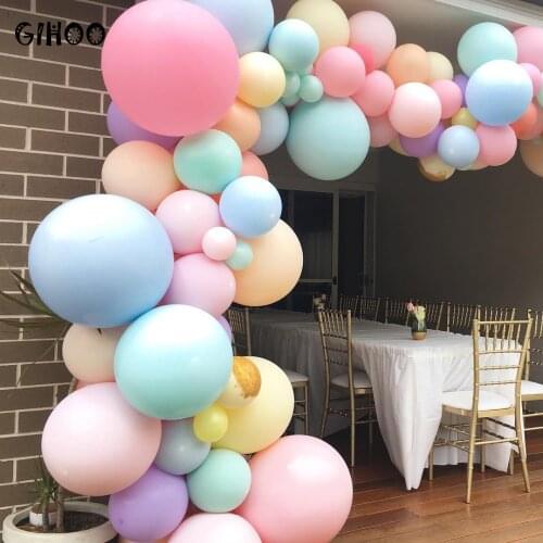 GIHOO 5pcs 18/24 Inch Large Size Macaron Latex Balloon Round Pink Purple Blue Helium Balloon Maca Wedding Birthday Party Decora