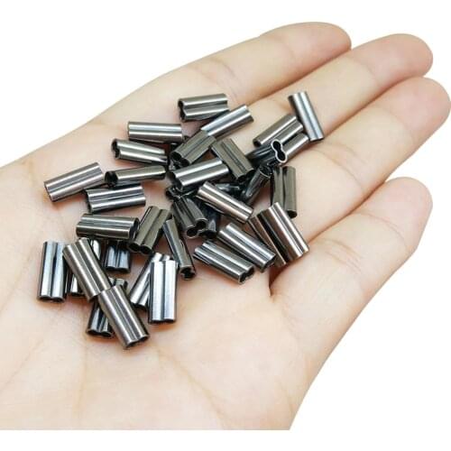 INFOF 500pcs/lot Swivels Fishing Wire Crimps Double Sleeves 0.8mm-2.0mm Fishing Connector Line Hook Link Carp Fishing Tackle