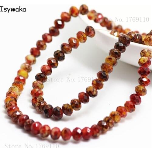 Isywaka Fashion 4x6mm 50pcs Rondelle Austria faceted Crystal Glass Beads Loose Spacer Round Beads for Jewelry Making No.62R6