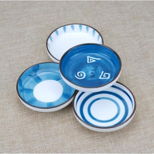 1Pc Japanese Style Sauce Vinegar Dish Ceramic Dinner Plate Creative Simple Dipping Bowl Home Dishes Kichen Plate Tray Tableware