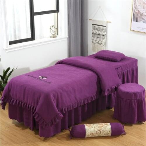 Cotton Beauty Bedding Set Massage Beautiful Salon Spa Use Pillowcase Duvet Cover Desk Cover Bed Skirt 70x190 Round Square